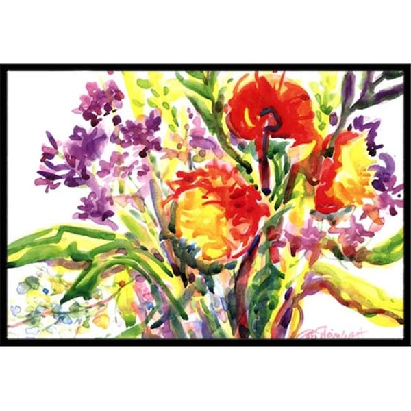 Carolines Treasures Carolines Treasures 6042MAT Flower Indoor Or Outdoor Mat - 18 x 27 in. 6042MAT - main